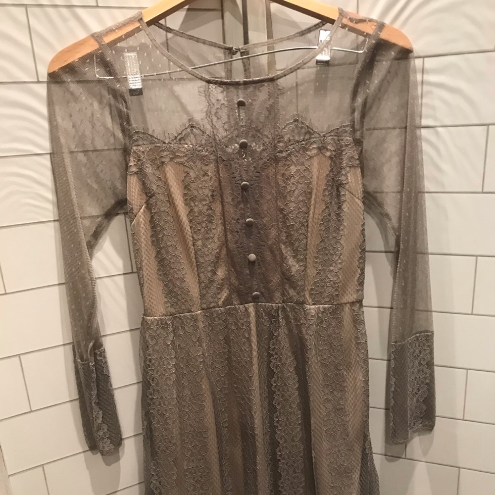 Lace knee length dress